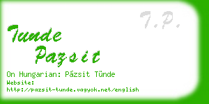 tunde pazsit business card